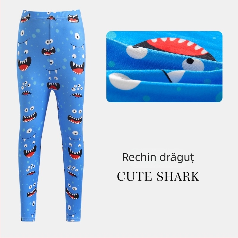 Pantaloni cropped pentru fetițe, vară: ușori și respirabili, poliester, talie joasă cu elastic, pentru copii 3–8 ani