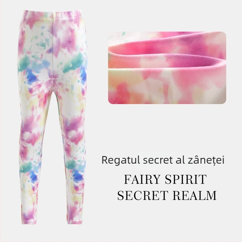 Pantaloni cropped pentru fetițe, vară: ușori și respirabili, poliester, talie joasă cu elastic, pentru copii 3–8 ani