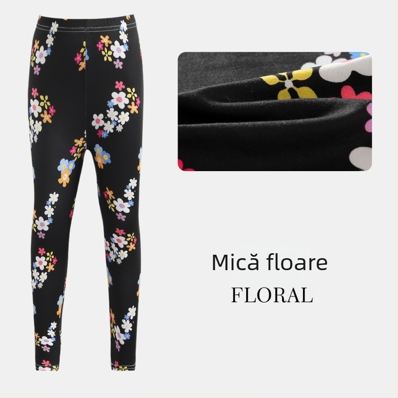 Pantaloni cropped pentru fetițe, vară: ușori și respirabili, poliester, talie joasă cu elastic, pentru copii 3–8 ani