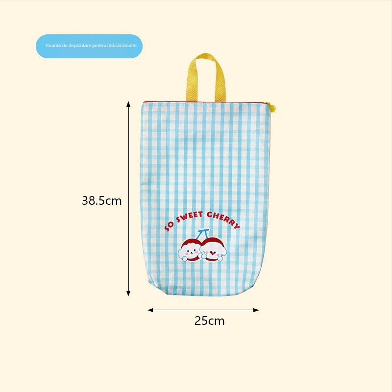 Geantă de depozitare pentru călătorii, pliabilă, capacitate mare, formă cub, din tarpaulin, ultra-ușoară, stil desen animat drăguț