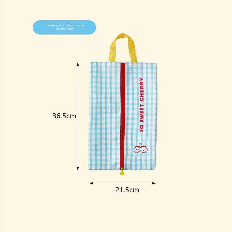 Geantă de depozitare pentru călătorii, pliabilă, capacitate mare, formă cub, din tarpaulin, ultra-ușoară, stil desen animat drăguț