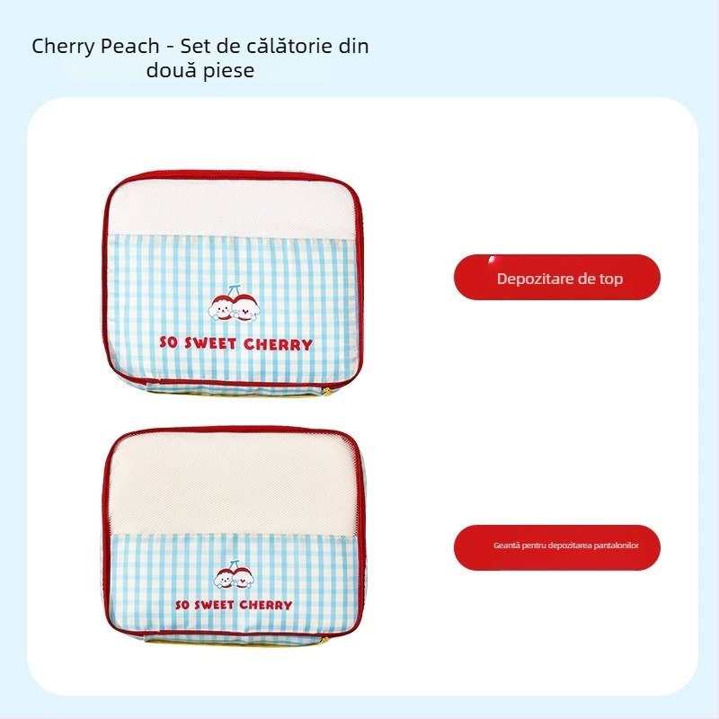 Geantă de depozitare pentru călătorii, pliabilă, capacitate mare, formă cub, din tarpaulin, ultra-ușoară, stil desen animat drăguț