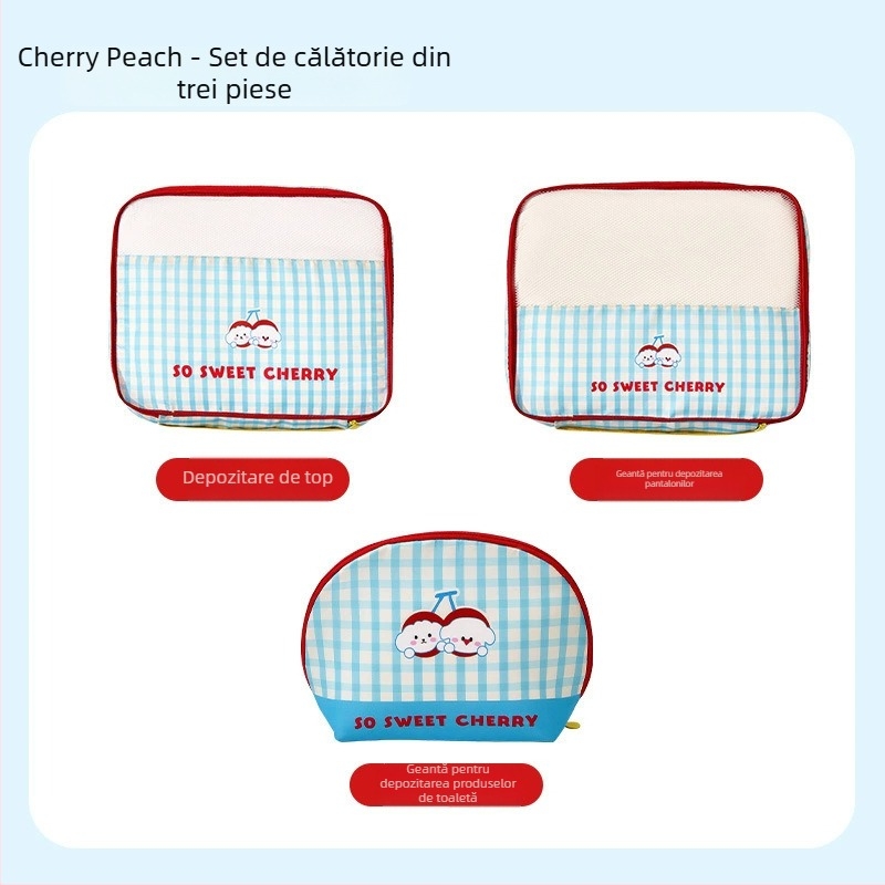 Geantă de depozitare pentru călătorii, pliabilă, capacitate mare, formă cub, din tarpaulin, ultra-ușoară, stil desen animat drăguț