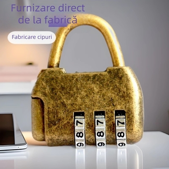 Încuietoare cu cod și cutie din lemn (aliaj de zinc, model 13A, parolă numerică, grosimea tijelor 2 mm, distanța dintre bare 10 mm)