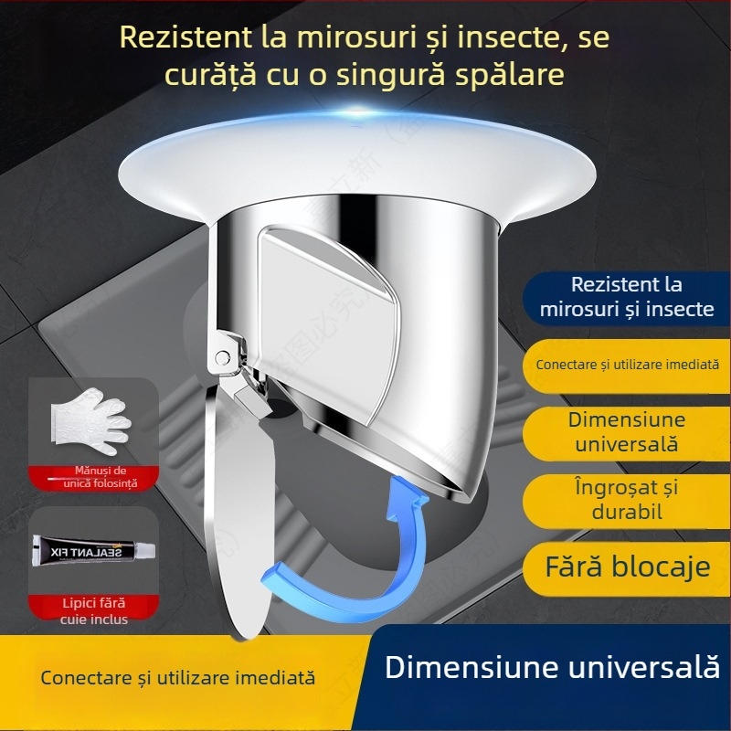 Dispozitiv de blocare a mirosurilor pentru toaletă de tip squat – ABS, fără rezervor de apă, fără barieră de apă, fără sifon, stil modern minimalist