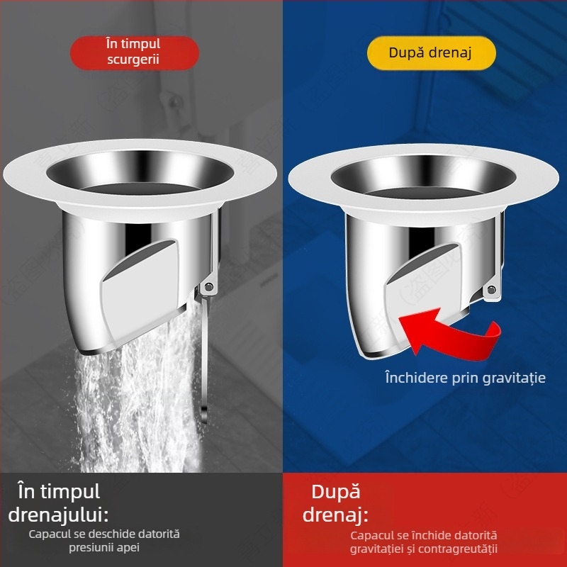 Dispozitiv de blocare a mirosurilor pentru toaletă de tip squat – ABS, fără rezervor de apă, fără barieră de apă, fără sifon, stil modern minimalist