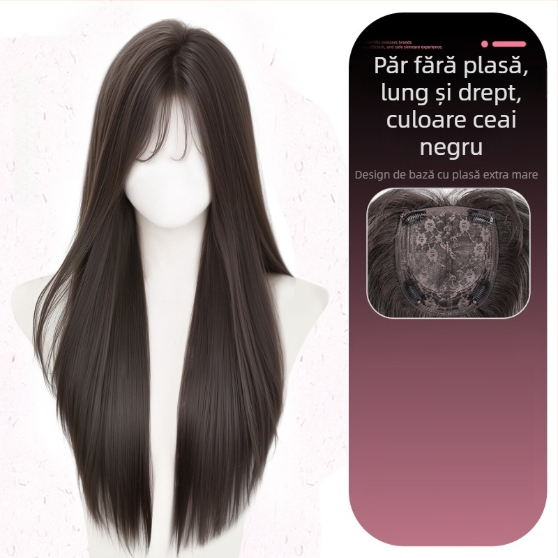 Extensii de păr pentru femei, top-piece cu volum, sârmă rezistentă la căldură, procesare mecanică, nu poate fi vopsit și nu se poate face perm