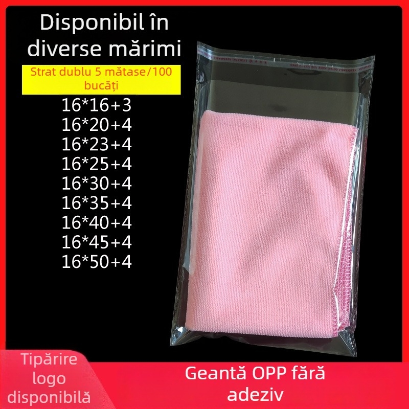 Sac de ambalare din plastic OPP, sigilat automat, dublu strat, pentru lenjerie, fără logo, tăiere la cald