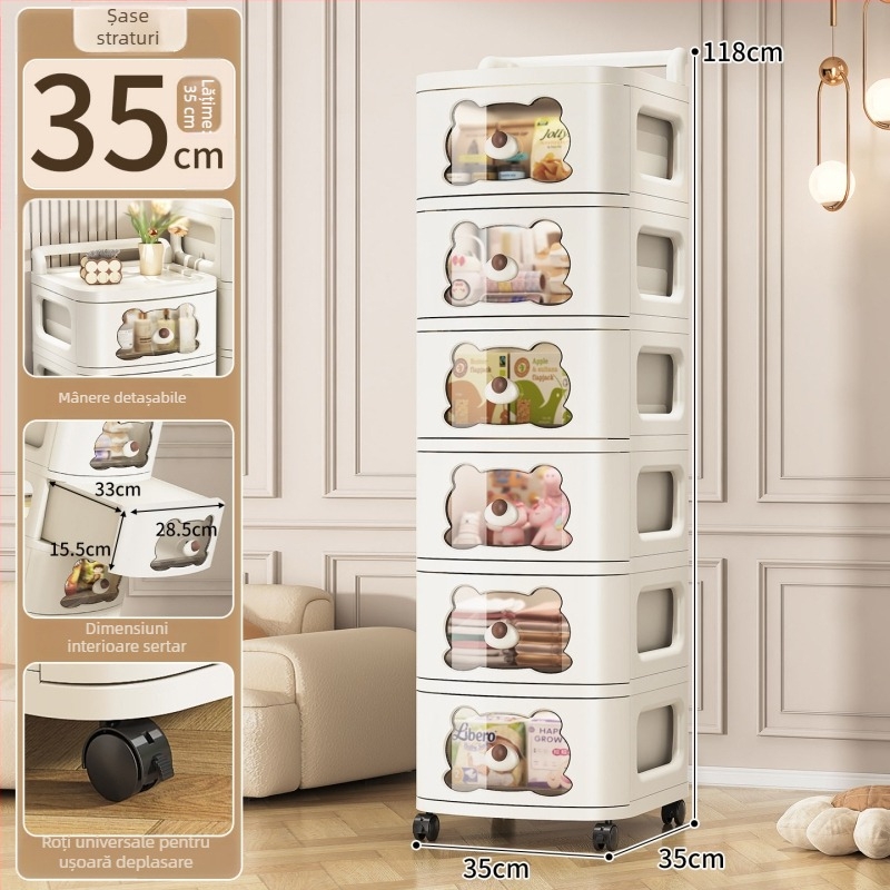 Dulap de depozitare pentru podea SHL9355, PP material, stil Nordic, potrivit pentru pantofi, CD, rechizite și jucării