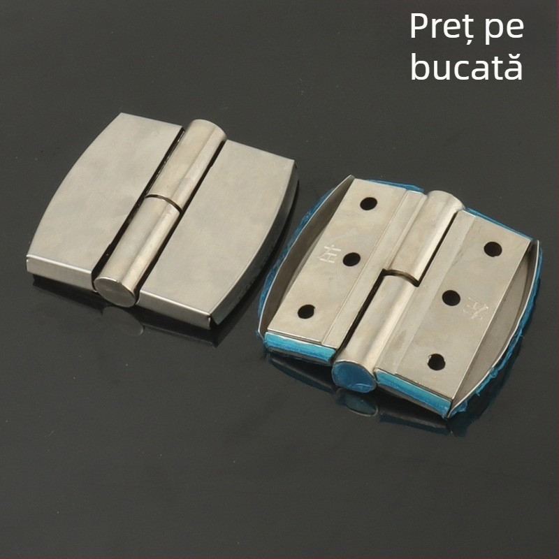 Balama din oțel inoxidabil pentru separatoare de toalete publice — finisaj periat, închidere automată și balama detașabilă cu ridicare — Soweigu