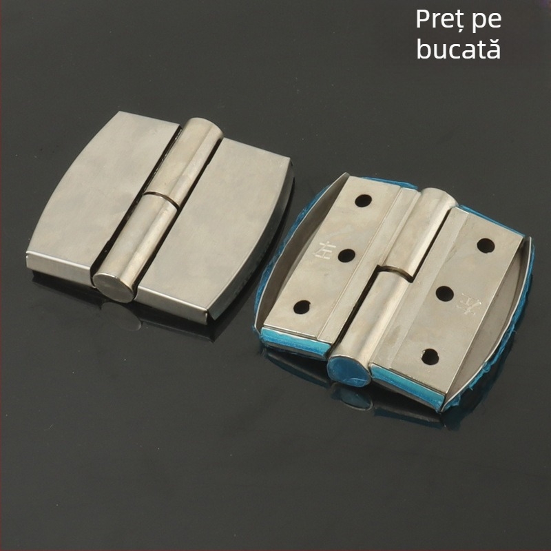 Balama din oțel inoxidabil pentru separatoare de toalete publice — finisaj periat, închidere automată și balama detașabilă cu ridicare — Soweigu