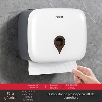 Create a point Cd-8225 Suport de perete pentru șervețele, din ABS plastic, fără găuri, impermeabil, multifuncțional