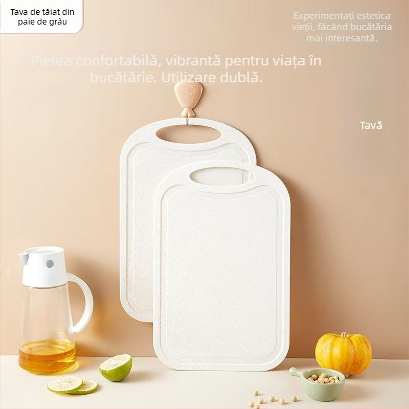 Tocător din paie de grâu, cu două fețe, pentru uz casnic, stil modern simplu