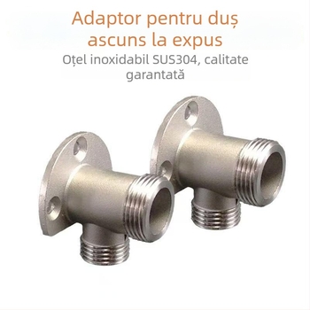Adaptor pentru duș, montaj ascuns/expus, suport pentru robinetul de amestec, oțel inoxidabil 304