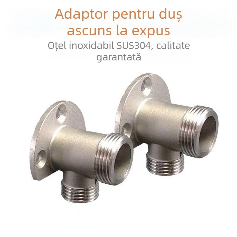 Adaptor pentru duș, montaj ascuns/expus, suport pentru robinetul de amestec, oțel inoxidabil 304