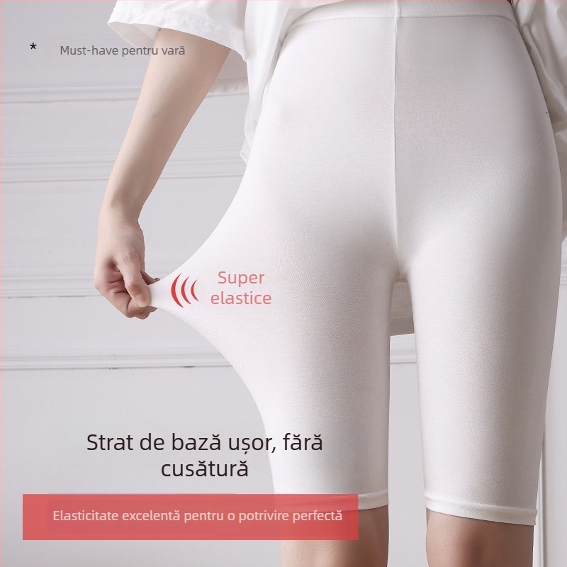 Colanți de siguranță pentru femei, viscoză cu jacquard, talie medie, model solid, protecție împotriva transparenței