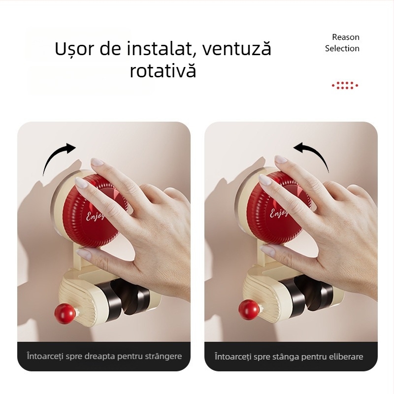 Suport de duș detașabil cu ventuză, din plastic, stil modern minimalist, etaj unic, mobil (ventuză de prindere, fără găuri, greutate 85 g)