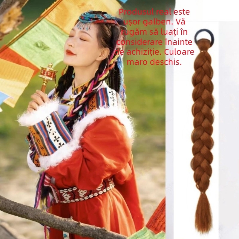 Perucă cu coadă, fir de înaltă temperatură, model universal, vopsire fără căldură, pentru femei