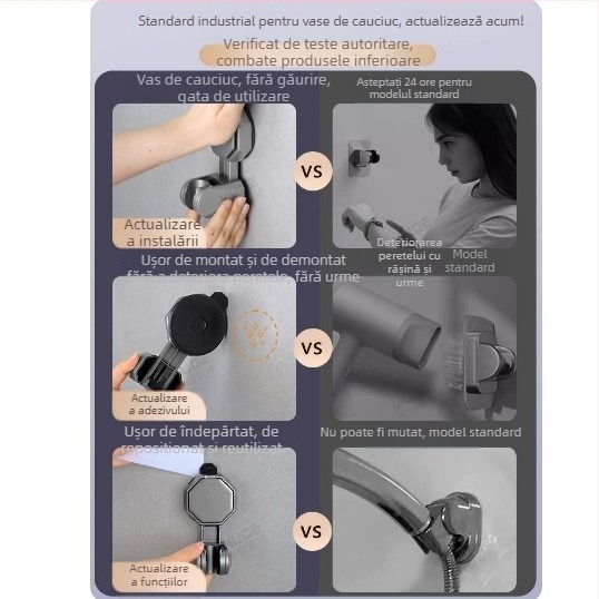 Suport ABS pentru capul de duş, reglabil, montaj manual, stil modern, personalizabil