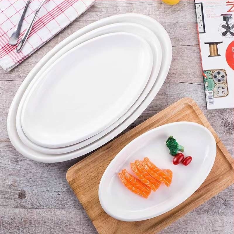 Farfurie pentru pește – ceramică, formă neregulată, porțelan îmbunătățit cu magneziu, culoare solidă, compatibil cu microunde