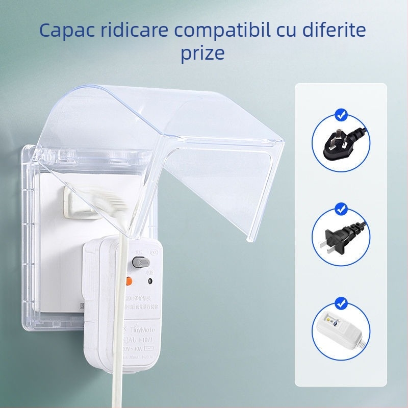 Cutie impermeabilă pentru priză, cu aranjament înclinat de cinci găuri, autoadezivă, protecție împotriva scurgerilor