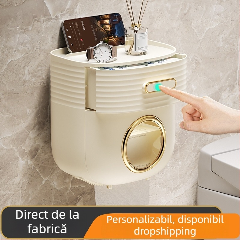 Cutie de hârtie igienică pentru baie Ofl8810 – Plastic, Impermeabil, Multipurpose, 5 buc./pachet, Stil Light Luxury