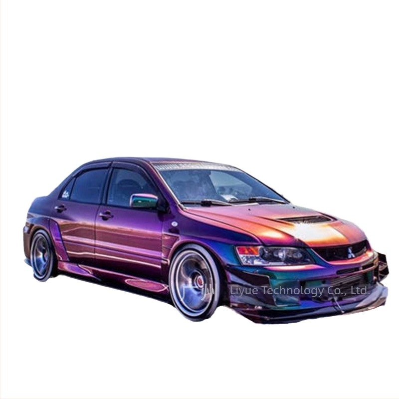 Folie de înfășurare a caroseriei – efect chameleon gradient, textură fibră de carbon (Brand Li Yue; Material: autocolant; Tip: autocolant pentru caroserie; Montaj: tip de aplicare)