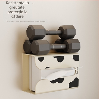 Hani PP Cutie de hârtie igienică montată pe perete cu raft de depozitare | Model HN-225 | Rezistentă la apă, Multifuncțională | Fără găuri, Design suspendat invers
