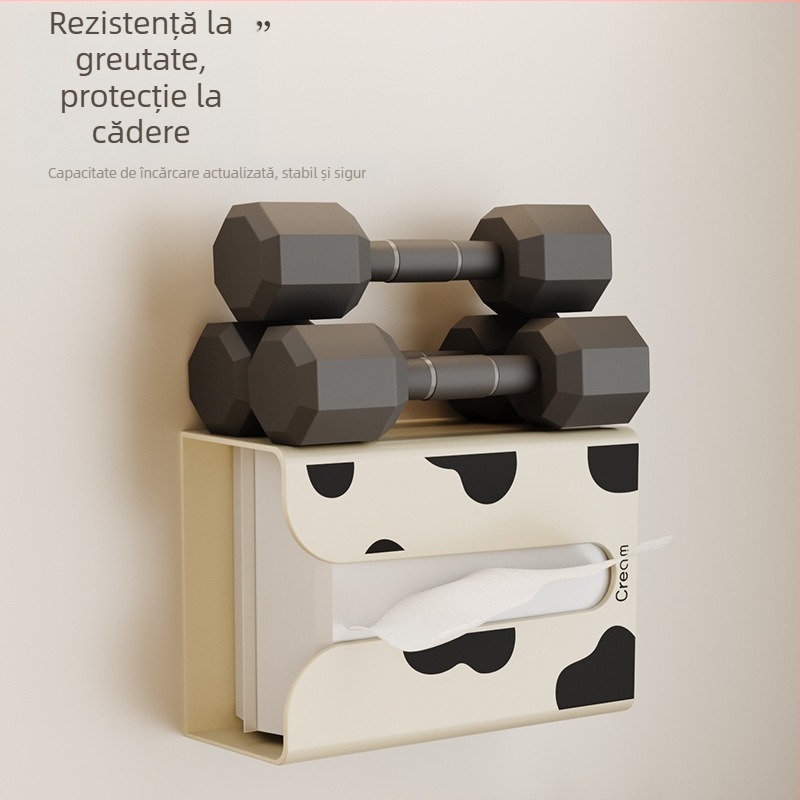 Hani PP Cutie de hârtie igienică montată pe perete cu raft de depozitare | Model HN-225 | Rezistentă la apă, Multifuncțională | Fără găuri, Design suspendat invers