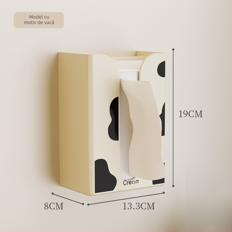 Hani PP Cutie de hârtie igienică montată pe perete cu raft de depozitare | Model HN-225 | Rezistentă la apă, Multifuncțională | Fără găuri, Design suspendat invers