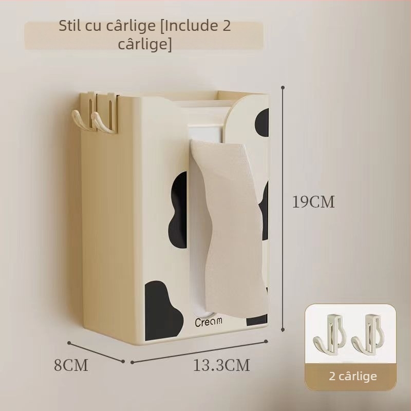 Hani PP Cutie de hârtie igienică montată pe perete cu raft de depozitare | Model HN-225 | Rezistentă la apă, Multifuncțională | Fără găuri, Design suspendat invers