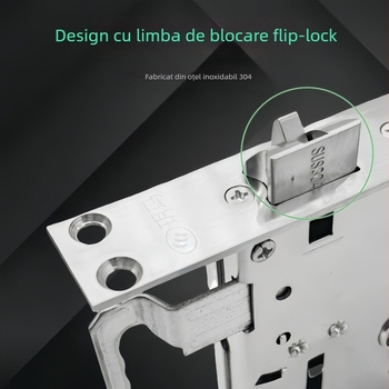 Corp de încuietoare pentru uși - oțel inoxidabil, întreg din oțel, îngroșat, universal, cu mâner