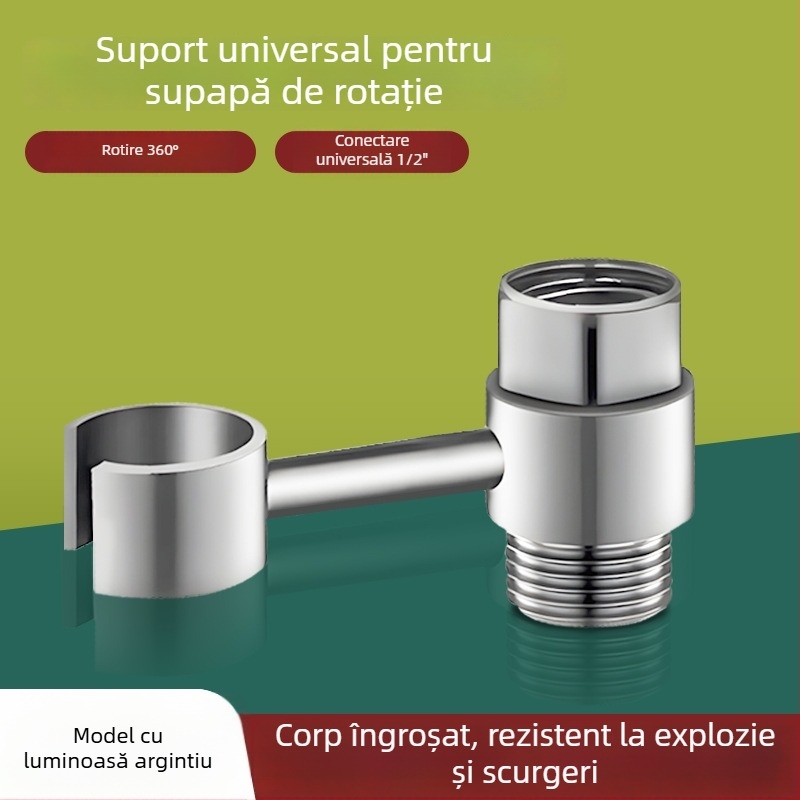 Suport rotativ pentru dușul de toaletă — montaj fără găuri, din cupru rafinat, compatibil cu robinetul unghiular, marcă Boonen/Borne