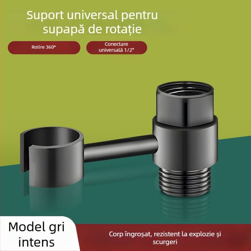 Suport rotativ pentru dușul de toaletă — montaj fără găuri, din cupru rafinat, compatibil cu robinetul unghiular, marcă Boonen/Borne