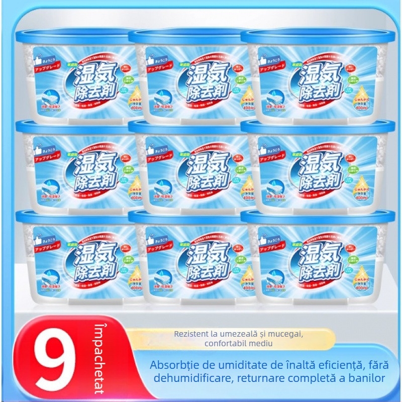 Deshumidificator și desicant pentru uz casnic — cutie absorbantă a umezelii și pungă desicant pentru garderobe și cămine