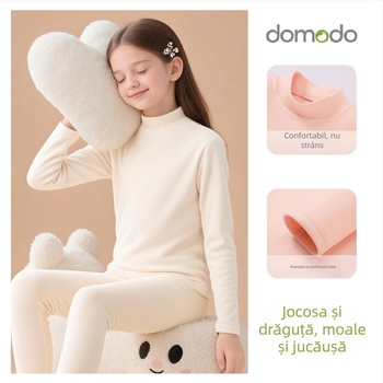 Set de lenjerie termică pentru fetițe, iarnă, strat de bază gros, Derong poliester 92,5%