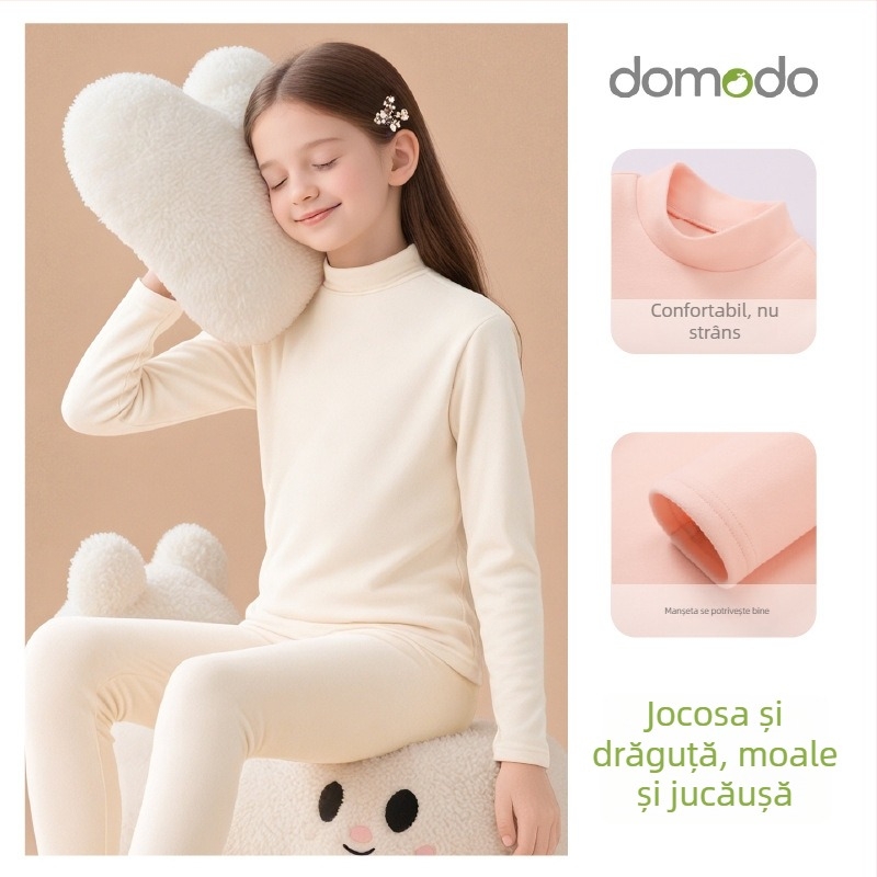 Set de lenjerie termică pentru fetițe, iarnă, strat de bază gros, Derong poliester 92,5%