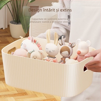 Set de trei cutii de depozitare pentru birou — din plastic, 2 L, fără capac, stil modern minimalist