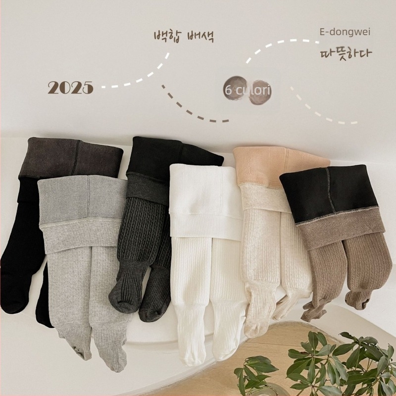 Colanți de iarnă pentru fete, căptușiți cu fleece, material viscoză 70.5%, pentru copii de 3–8 ani