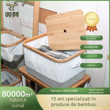 Cutie de depozitare din bumbac cu capac, organizator de baie pentru lenjerie și rufe, în stil japonez, coș de depozitare