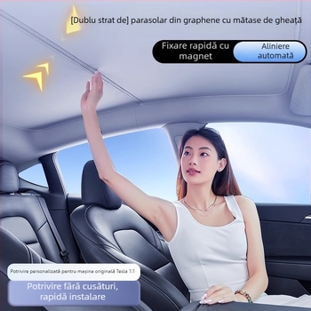 Parasolar grafen pentru Tesla, montaj cu clipsare, Honglin