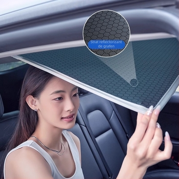 Parasolar grafen pentru Tesla, montaj cu clipsare, Honglin