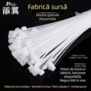 Legături auto-închise pentru cabluri din nylon, interval 3-80 mm, tracțiune aproximativ 15 kg, material nylon ecologic