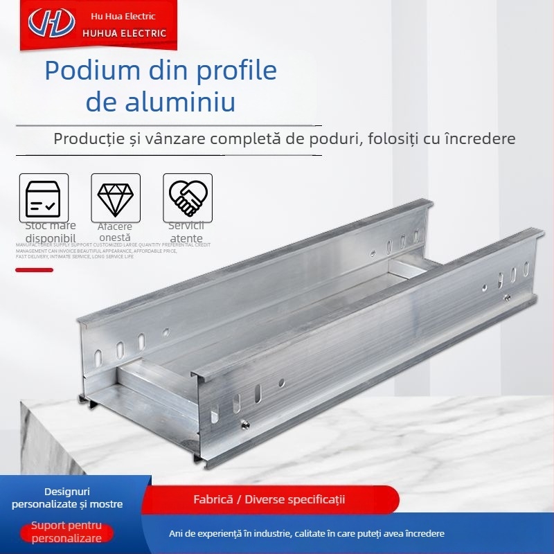 Pod din profil de aluminiu de la Huhua; personalizabil; cod produs 0391; material: profil de aluminiu; potrivit pentru clădiri, camere de distribuție și centre comerciale.
