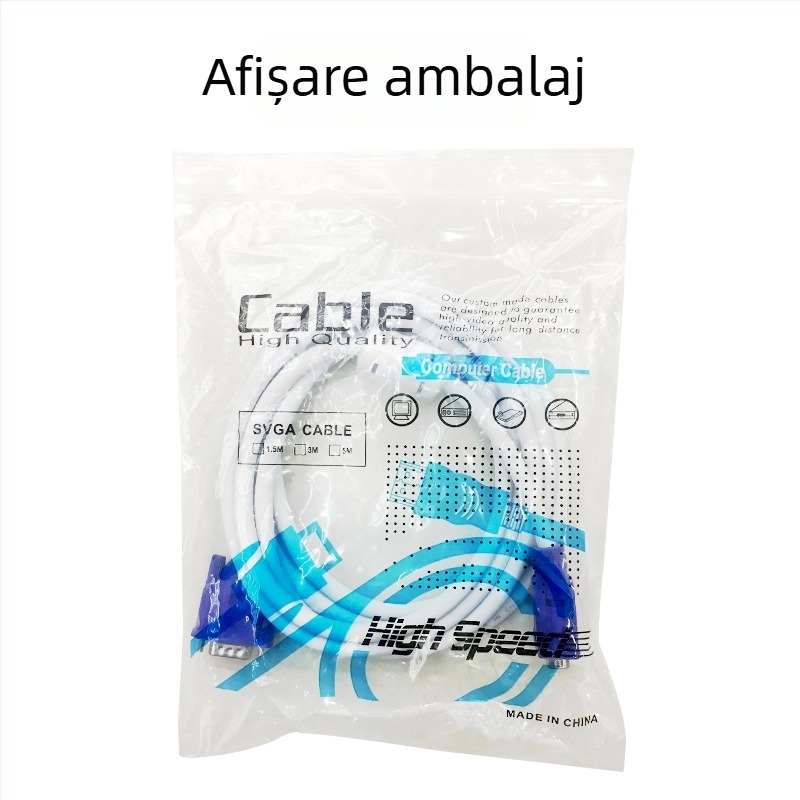 Cablu VGA V34 model, interfață VGA, oțel acoperit cu cupru, pentru computer personal