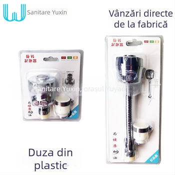 Robinet de bucătărie cu duză de spumare, ABS, conexiune filet, electroplating, reglaj în două trepte, funcție spumă și ploaie