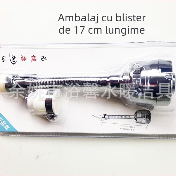 Robinet de bucătărie cu duză de spumare, ABS, conexiune filet, electroplating, reglaj în două trepte, funcție spumă și ploaie