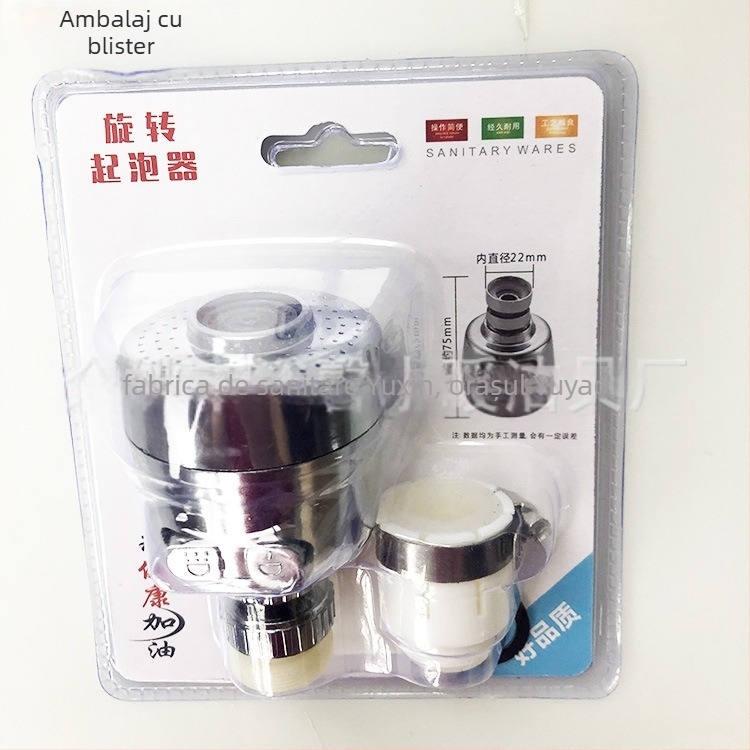 Robinet de bucătărie cu duză de spumare, ABS, conexiune filet, electroplating, reglaj în două trepte, funcție spumă și ploaie