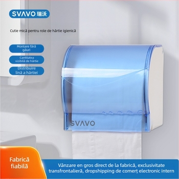 Cutie de hârtie igienică montată pe perete ABS V-7401, ovală, instalare cu bandă adezivă, impermeabilă, multifuncțională