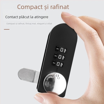 Încuietoare mecanică cu combinație rotativă pentru sertare și dulapuri | Distanța între tijă 14 mm | Material: aliaj de zinc și plastic
